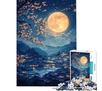 Puzzle de 1000 pièces pour Adultes Paysage de Village au Clair de Lune Stimule Le Cerveau l'analyse et la logique Jeu Manuel à partir de 14 Ans (38x52cm)