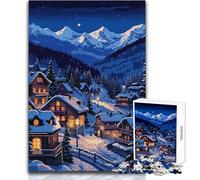 Puzzle de 1000 pièces pour Adultes - Paysage des Alpes suisses enneigées - Jeu éducatif et Anti-Stress pour Un Anniversaire - Dimensions : 38x52cm