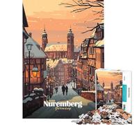 Puzzle de 1000 pièces pour Adultes Paysage d'hiver à Nuremberg Jeu Difficile et Stimulant Activité familiale Jeu Pratique à partir de 14 Ans (50x75cm)