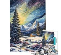 Puzzle de 1000 pièces pour Adultes Paysage d'hiver de Van Gogh Jeu de détente Niveau de difficulté élevé Cadeau d'anniversaire Unique (Dimensions 50x75cm)