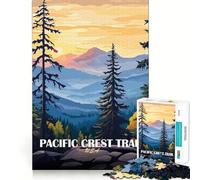 Puzzle de 1000 pièces pour Adultes Paysage du Pacific Crest Trail Jeu de logique et d'art aux Bords précis Idéal pour Un Moment de détente et de Divertissement Cadeau Festif (50x75cm)