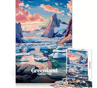 Puzzle de 1000 pièces pour Adultes Paysage du Parc National du Groenland Découpe précise Jeu Stimulant l'esprit Atelier de Jeu Calme Scène de Noël (50x75cm)