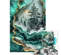 Puzzle de 1000 pièces pour Adultes Paysage enneigé Serein Kintsugi Jeu de réflexion et de détente Anti-Stress Interaction Parent-Enfant (Dimensions 50x75cm)