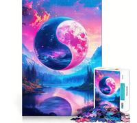 Puzzle de 1000 pièces pour Adultes,Paysage Lunaire Yin Yang,Jeu de Concentration mentale,découpage de Haute précision,activité de Partage et de renforcement des Liens familiaux (38x52cm)