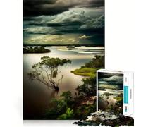 Puzzle de 1000 pièces pour Adultes Paysage onirique du fleuve Amazone,Jeu de Concentration mentale,découpe Laser de qualité supérieure,activité familiale Amusante en soirée (38x26cm)