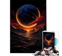 Puzzle de 1000 pièces pour Adultes Paysage planétaire avec Horizon Lumineux Défi intellectuel Jeu addictif Jeu Familial Niveau de difficulté élevé Idée Cadeau pour Un Père Noël Secret (38x52cm)