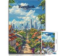Puzzle de 1000 pièces pour Adultes,Paysage Urbain de Bangkok,Jeu éducatif à Assembler,Dimensions : 50x75cm
