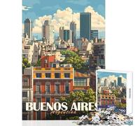 Puzzle de 1000 pièces pour Adultes Paysage Urbain de Buenos Aires Jeu de réflexion Niveau de difficulté : Difficile (38x52cm)