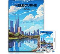 Puzzle de 1000 pièces pour Adultes, Paysage Urbain de Melbourne Idéal pour des soirées Jeux et Divertissement en Famille Une œuvre d'art Amusante et Originale à Offrir Dimensions 38x26cm