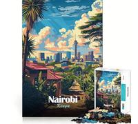 Puzzle de 1000 pièces pour Adultes,Paysage Urbain de Nairobi,Kenya,découpe Nette,Art Intelligent,défi Amusant,Jeu pour Passer Le Temps,décoration Murale de Noël (38x26cm)