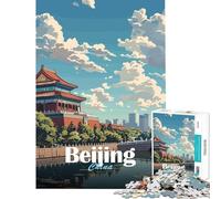 Puzzle de 1000 pièces pour Adultes Paysage Urbain de Pékin Jeu de décoration intérieure Stimulant et Pratique à partir de 14 Ans (38x52cm)