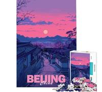 Puzzle de 1000 pièces pour Adultes Paysage Urbain de Pékin Un défi à relever Décoration Parfaite Jeu Amusant Convient aux 14 Ans et Plus (50x75cm)