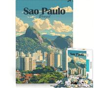 Puzzle de 1000 pièces pour Adultes Paysage Urbain de São Paulo Jeu Impossible activités Amusantes à la Maison idéal pour décorer Un Bureau 50x75cm