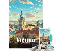 Puzzle de 1000 pièces pour Adultes Paysage Urbain de Vienne Décoration intérieure Cadeau Unique pour Un Anniversaire ou Noël (38x26cm)