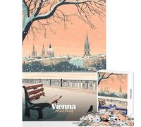 Puzzle de 1000 pièces pour Adultes Paysage Urbain enneigé de Vienne Décoration intérieure Jouet Amusant Jeu de Manipulation Relaxant Dimensions 38x26cm