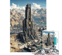 Puzzle de 1000 pièces pour Adultes Paysage Urbain futuriste avec Structure imposante Jeu de réflexion et de logique Cadeau Unique pour Un Anniversaire ou Noël (Dimensions 38x52cm)
