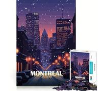 Puzzle de 1000 pièces pour Adultes Paysage Urbain Hivernal de Montréal,Canada Découpe Impeccable Jeu de Concentration Amusant Cadeau Gratuit Idée Cadeau d'anniversaire Amusante (38x26cm)