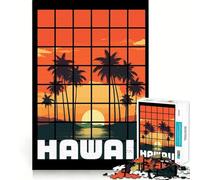 Puzzle de 1000 pièces pour Adultes,Paysage Zen hawaïen au Coucher du Soleil,découpe Premium,Jeu Amusant et Stimulant pour Le Cerveau,Cadeau de Noël apaisant (38x26cm)
