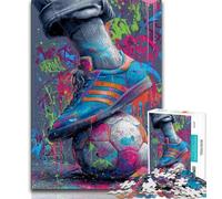 Puzzle de 1000 pièces pour Adultes, Peinture à l'huile de Football, Jeu Familial Anti-Stress, défi Difficile, Cadeaux Secrets du Père Noël (75x50cm)