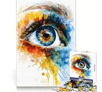 Puzzle de 1000 pièces pour Adultes, Peinture Aquarelle d'un œil, Exercice de logique, Divertissement Occasionnel, Bords Nets, idéal pour Noël (38x52cm)