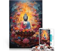 Puzzle de 1000 pièces pour Adultes Peinture de Bouddha Séjour Anti-Stress pour Tuer Le Temps Décoration Parfaite 38x26cm
