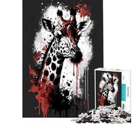 Puzzle de 1000 pièces pour Adultes Peinture de Girafe Africaine Jeu éducatif Familial Difficile et Stimulant axé sur l'analyse et la logique (Dimensions 38x26cm)