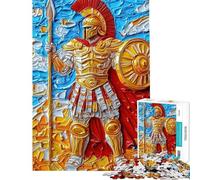 Puzzle de 1000 pièces pour Adultes Peinture de Guerrier Romain Jeu de réflexion et de détente pour Adultes Anti-Stress Interaction Parent-Enfant (Dimensions 38x52cm)