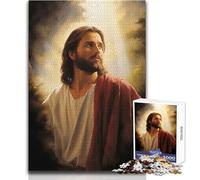 Puzzle de 1000 pièces pour Adultes - Peinture de Jésus-Christ - Paisible et Relaxant - Temps Libre - Jeu de Loisirs créatifs de précision - Dimensions:50x75cm