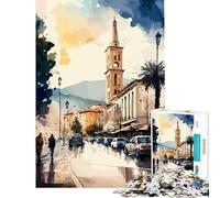 Puzzle de 1000 pièces pour Adultes Peinture de la Capitale de la Bulgarie Puzzle de 1000 pièces Décoration Murale Cadeau d'anniversaire Jeu Stimulant (38x52cm)