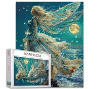 Puzzle de 1000 pièces pour adultes - Peinture de la déesse de la mer - Puzzle abstrait de fée de 1 000 pièces pour défi - Jeu d'activités familiales - Océan - Clair de lune - Art mural - Décoration