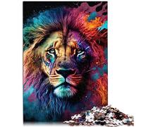 Puzzle de 1000 pièces pour Adultes, Peinture de Lion coloré, Carton de qualité supérieure, emboîtement précis, Cadeaux pour Adultes, 26x38cm