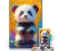 Puzzle de 1000 pièces pour Adultes Peinture de Panda Mignon Entraînez Votre Cerveau et Vos Mains Décoration Parfaite 38x26cm