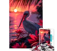 Puzzle de 1000 pièces pour Adultes Pelican Rock Coucher de Soleil Jeu éducatif et intellectuel Cadeau d'anniversaire défi Difficile (Dimensions 38x52cm)