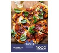 Puzzle De 1000 Pièces pour Adultes Pepperoni Pizza with Basil Puzzles pour Adultes - Jeu De Réflexion Amusant Et Humoristique, Difficile Et Stimulant 38x26cm/1000pcs