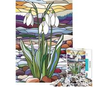 Puzzle de 1000 pièces pour Adultes Perce-Neige dans Un vitrail Jeu éducatif pour Passer Le Temps à la Maison (Dimensions 38x26cm)