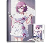 Puzzle de 1000 pièces pour Adultes - Personnage d'anime en Robe-Coussin Tenant Un téléphone - Jeu éducatif Familial - Idée Cadeau - Dimensions : 38x26cm