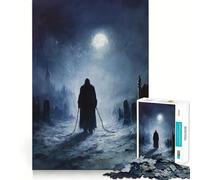 Puzzle de 1000 pièces pour Adultes Personnage enchaîné dans Un cimetière Découpe Nette Jeu de réflexion Amusant pour Passer Le Temps Décoration de Noël (38x52cm)
