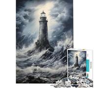 Puzzle de 1000 pièces pour Adultes Phare dans la Brise Marine Jeu éducatif pour Passer Le Temps à la Maison (Dimensions 38x26cm)