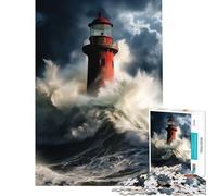 Puzzle de 1000 pièces pour Adultes Phare inébranlable Jouet éducatif Cadeau d'anniversaire Unique (38x52cm)