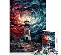 Puzzle de 1000 pièces pour Adultes Phare sous Un Ciel tourbillonnant Jeu éducatif et Amusant pour Toute la Famille Décoration Murale Difficile et Stimulant (38x52cm)