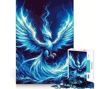 Puzzle de 1000 pièces pour Adultes Phénix Bleu renaît décoration élégante,activité cérébrale Amusante,Moment de détente,Cadeau Festif (50x75cm)