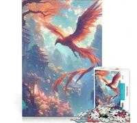 Puzzle de 1000 pièces pour Adultes Phénix survolant Un Temple Jeu Manuel décoration Murale Convient également pour Un Bureau 50x75cm