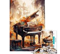 Puzzle de 1000 pièces pour Adultes Piano Serene Sonata Activités Amusantes à la Maison Jeu de réflexion pour Passer Le Temps Pendant Les Vacances Convient aux Personnes de 14 Ans et Plus (38x26cm)