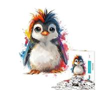 Puzzle de 1000 pièces pour Adultes Pingouin Mignon à l'aquarelle Jeu Impossible Jeu éducatif Idée Cadeau Apprentissage et éducation (Dimensions 38x26cm)
