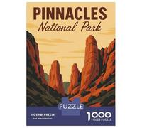 Puzzle De 1000 Pièces pour Adultes Pinnacles National Park Vintage Poster Puzzle Adulte, Jouet, Décoration Murale, Une Œuvre d'art, Activités Amusantes À La Maison 52x38cm/1000pcs