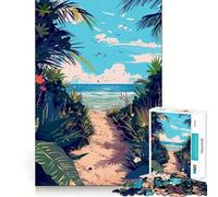 Puzzle de 1000 pièces pour Adultes Plage Calme Design Minimaliste Découpe précise Jeu de réflexion Amusant Activité de Loisirs et d'anniversaire (38x26cm)