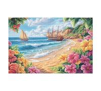 Puzzle De 1000 Pièces pour Adultes Plage Tropicale Île 75x50cm Écologique Sécurisé Non Toxique Parfait pour Usage Familial Adapté À Tous Les Âges Cadeau