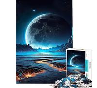 Puzzle de 1000 pièces pour Adultes Planète à l'horizon Jeux relaxants activités Amusantes à Faire à la Maison (75x50cm)