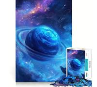 Puzzle de 1000 pièces pour Adultes Planète Bleue dans l'espace Bords Nets,Jeu d'exercice Mental,Divertissement Facile,décoration de Noël (38x52cm)