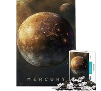 Puzzle de 1000 pièces pour Adultes Planète Mercure Galaxie Jeu de décoration intérieure Jouet éducatif et Anti-Stress (38x52cm)